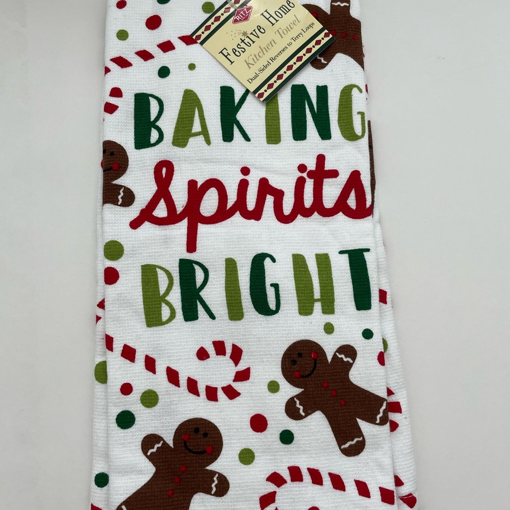 Festive Home Kitchen Towel Size 26 1/2 x 16 1/2